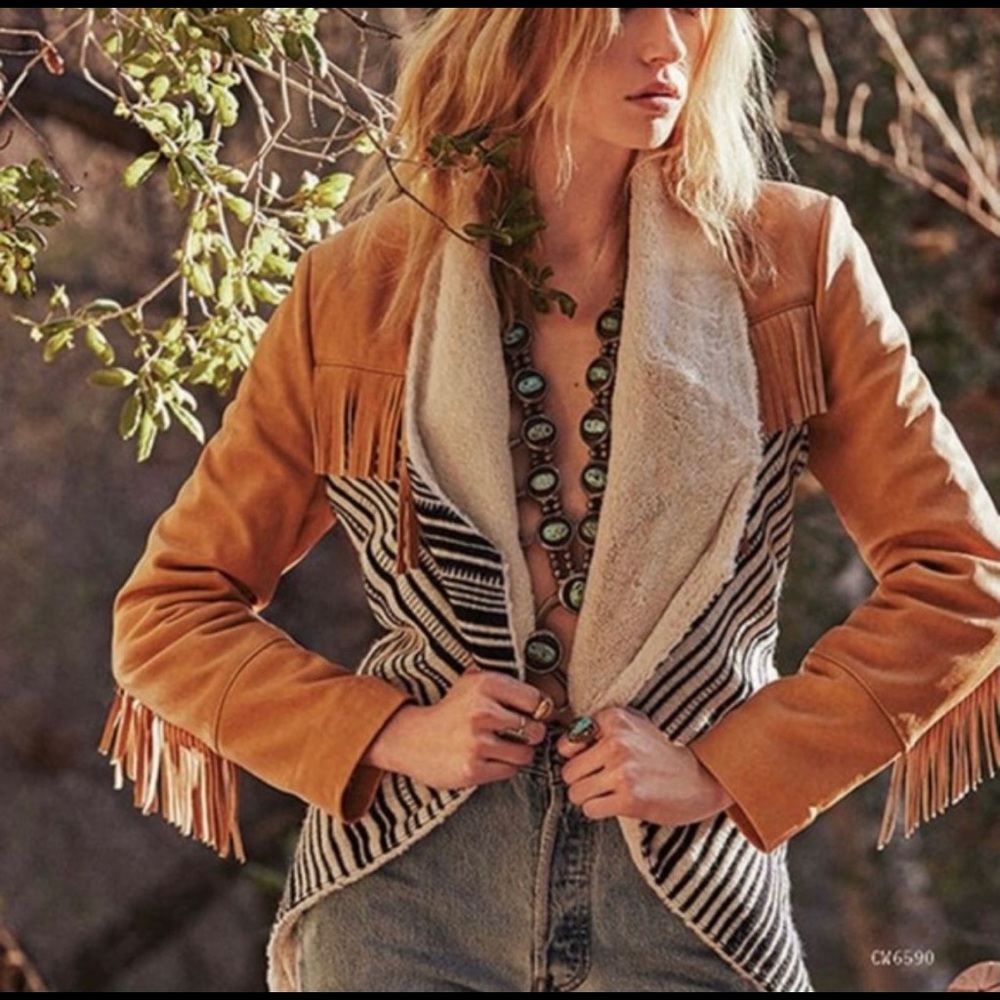 Chasor Fringe Leather and Tweed Gorgeous Jacket